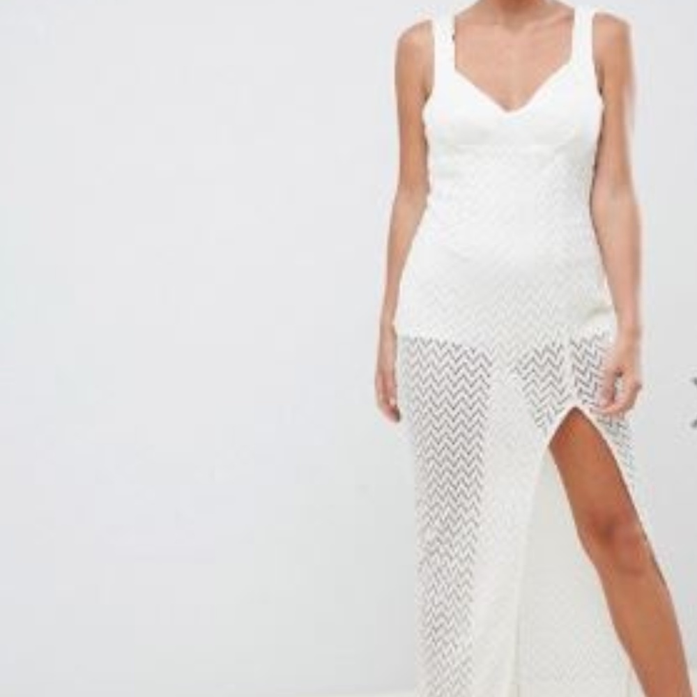 ASOS DESIGN Crochet Cupped Sheer Maxi Dress